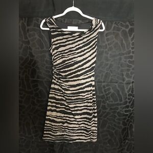 Ann Taylor LOFT Stretch Sleeveless Animal Striped Knee Length Dress - Size XS